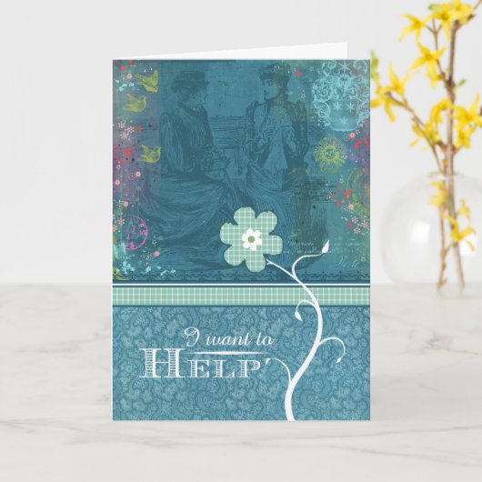 Ik wil helpen kaart (Gele Bloem)