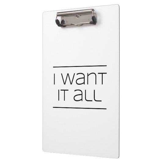 IK WIL HET ALLEMAAL! Funny Shopping Klembord (Links)