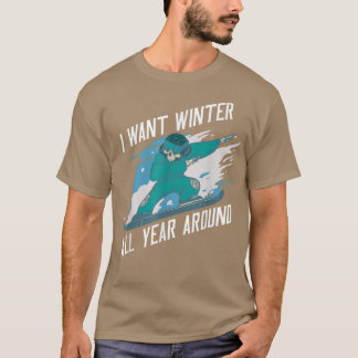 Ik wil het hele jaar door de winter, Snowboard T-shirt