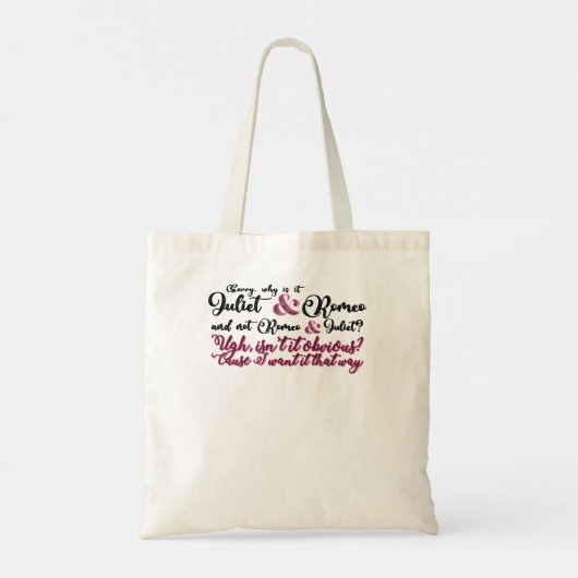Ik wil het zo - en Juliet musical Tote Bag (Achterkant)