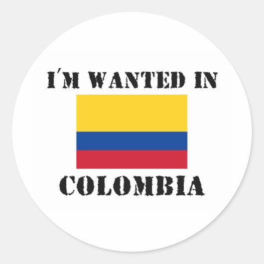 Ik wil in Colombia Ronde Sticker (Voorkant)