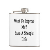 Ik wil indruk maken op het redden van een schapenl heupfles (Voorkant)