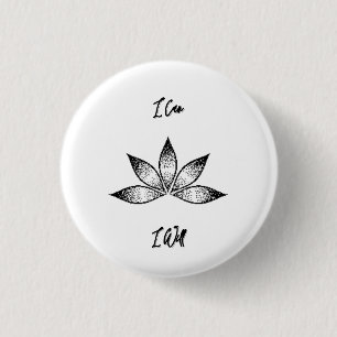 Ik wil Inspirerend bepalingsLotus. Ronde Button 3,2 Cm