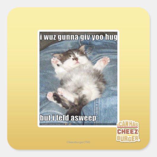 Ik wil je een knuffel geven vierkante sticker (Voorkant)