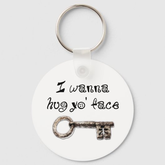 Ik wil je gezicht knuffelen. sleutelhanger (Voorkant)