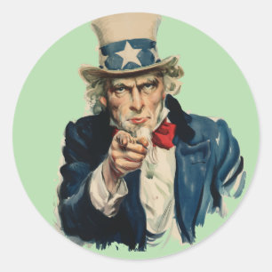 Ik wil je Uncle Sam Recruitment Poster Ronde Sticker