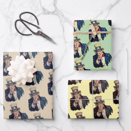 Ik wil je | Uncle Sam Retro Mooi Inpakpapier Vel (Voorkant)