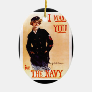 Ik wil je voor de marine... WW I US Poster 1917 Keramisch Ornament