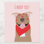 Ik wil jullie Amerikaanse Bulldog Kiss Marks Wijn Etiket (Enkel label)