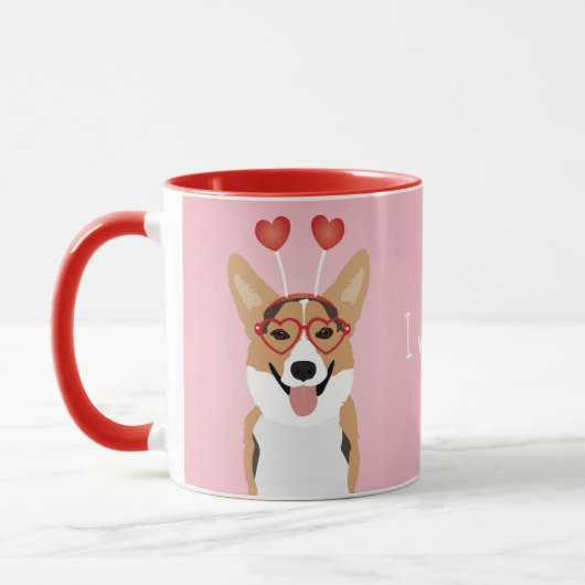 Ik wil jullie Corgi Valentijnse Dog Mok (Links)