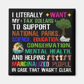 Ik wil letterlijk mijn belastinggeld magneet (Voorkant)