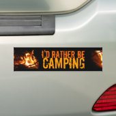 Ik wil liever kamperen bumpersticker (Op auto)