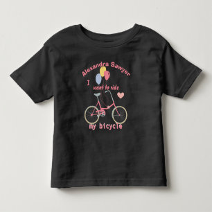 Ik wil mijn fiets berijden Vintage Fiets Ballonnen Kinder Shirts