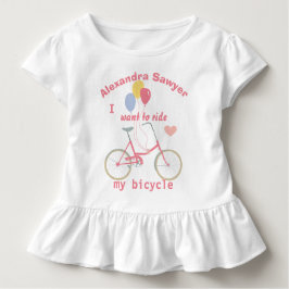 Ik wil mijn fiets berijden Vintage fietsballonnen Kinder Shirts