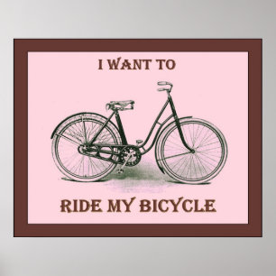 Ik wil mijn fiets ~  Poster fietsen