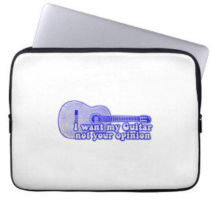 Ik wil mijn gitaar, niet je mening.  blauw laptop sleeve