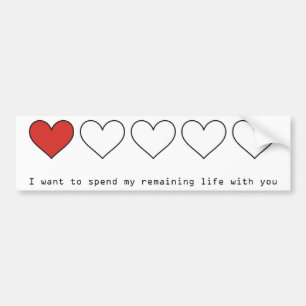 Ik wil mijn resterende leven met je doorbrengen bumpersticker