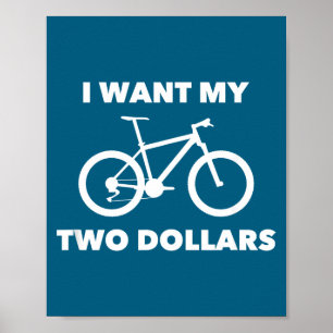 Ik wil mijn twee dollar 2$ filmcitaat retro 80s Vi Poster