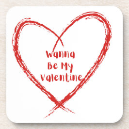 Ik wil mijn Valentijn zijn in een hart op Bier Onderzetter