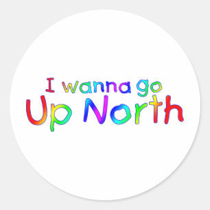 Ik wil naar Noord-Kind gaan. Ronde Sticker