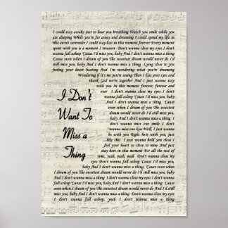 Ik wil niet dat er een song Lyric is. Poster