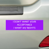 IK WIL NIET DAT JULLIE MIJN RECHTEN WILLEN. BUMPERSTICKER (Op auto)