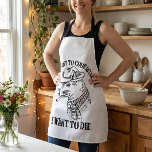 Ik wil niet meer cook dan ik wil sterven schort