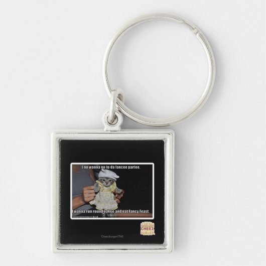 Ik wil niet naar een feest gaan sleutelhanger (Voorkant)