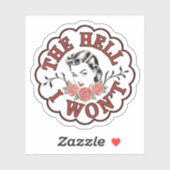 Ik wil niet  pinup sticker (Vel)