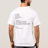Ik wil niets verkopen, alles kopen of ... t-shirt (Achterkant)