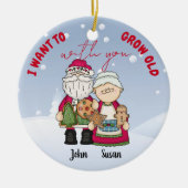 Ik wil oud worden met kerstmis... keramisch ornament (Voorkant)