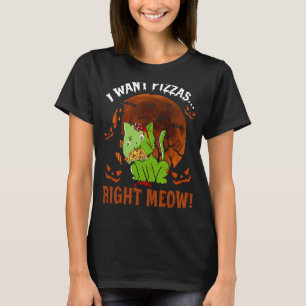 Ik wil pizza's rechts Meow Halloween kostuum Zombi T-shirt