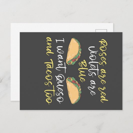 Ik wil Queso and Tacos too_701e34210f53ab0073e6164 Aankondigingskaart (Voorkant / Achterkant)