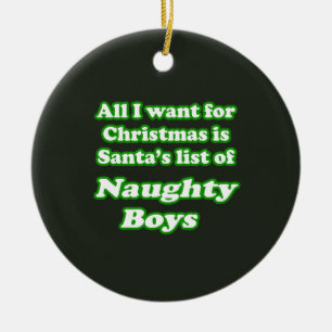 IK WIL SANTA'S LIJST VAN NAUWKEURIGE LICHAMEN KERAMISCH ORNAMENT