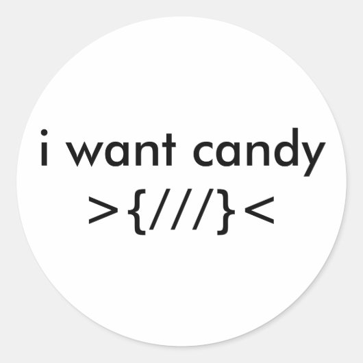 Ik wil snoep >{//}< Circle sticker (Voorkant)