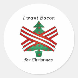 Ik wil spek voor Kerstmis Ronde Sticker