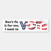 Ik wil stemmen bumpersticker (Voorkant)