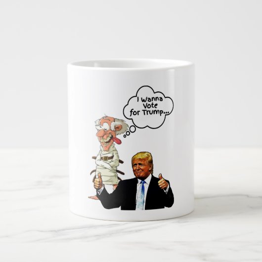 "Ik wil stemmen" Extra Grote Beker (Voorkant)