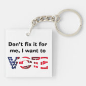 Ik wil stemmen sleutelhanger (Achterkant)