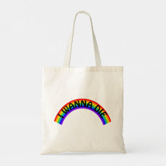 Ik wil sterven - Regenboog Tote Bag