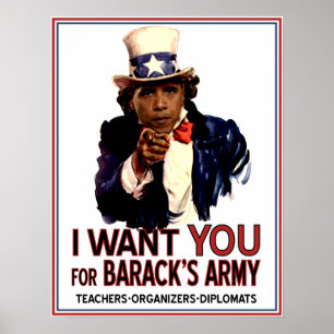 Ik wil u - Obama politiek Poster