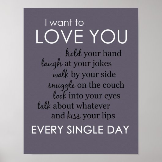 Ik wil van je houden elke dag Poster (Voorkant)