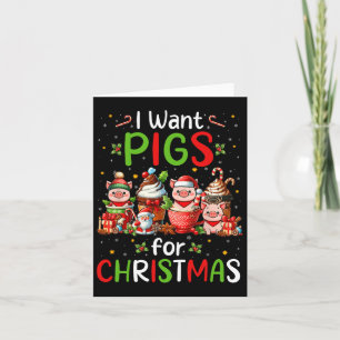 Ik wil varkens voor kerst koffiekopjes liefhebber  kaart