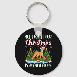 Ik wil voor Kerstmis is een antilope kerstboom lic Sleutelhanger