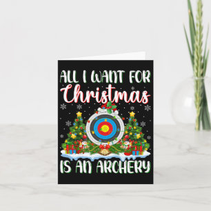 Ik wil voor Kerstmis is een boogschieten kerstboom Kaart