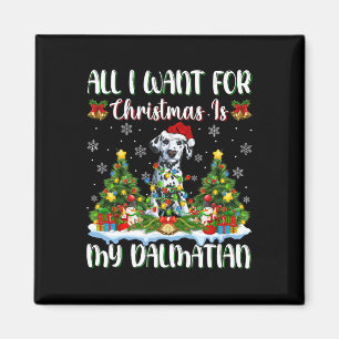 Ik wil voor Kerstmis is een Dalmatische hond kerst Magneet