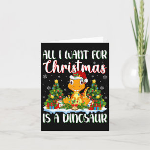 Ik wil voor Kerstmis is een dinosaurus kerstboom l Kaart