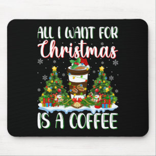 Ik wil voor Kerstmis is een koffie kerstboom licht Muismat