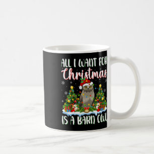 Ik wil voor Kerstmis is een schuur uil vogel kerst Koffiemok