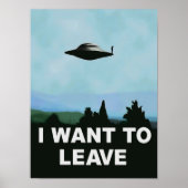Ik wil weg zijn, aliens poster, beroemde tv poster (Voorkant)